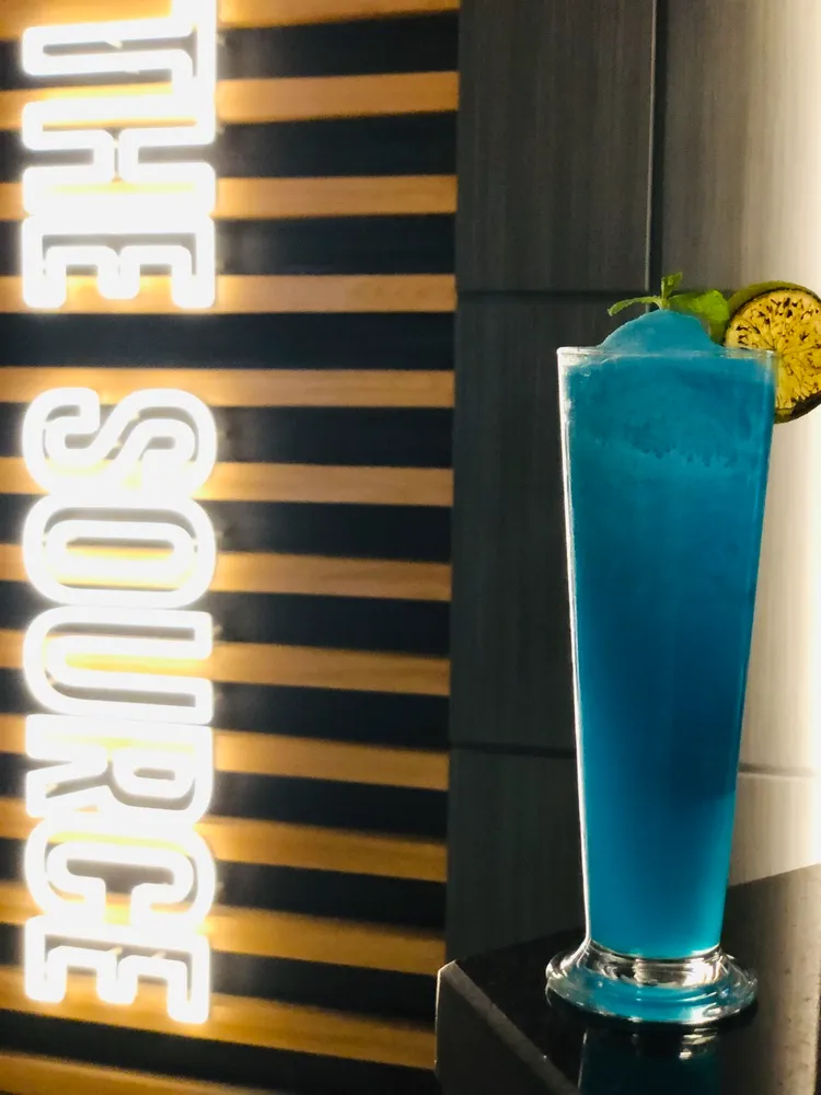 Blubbery drink juice in the source
